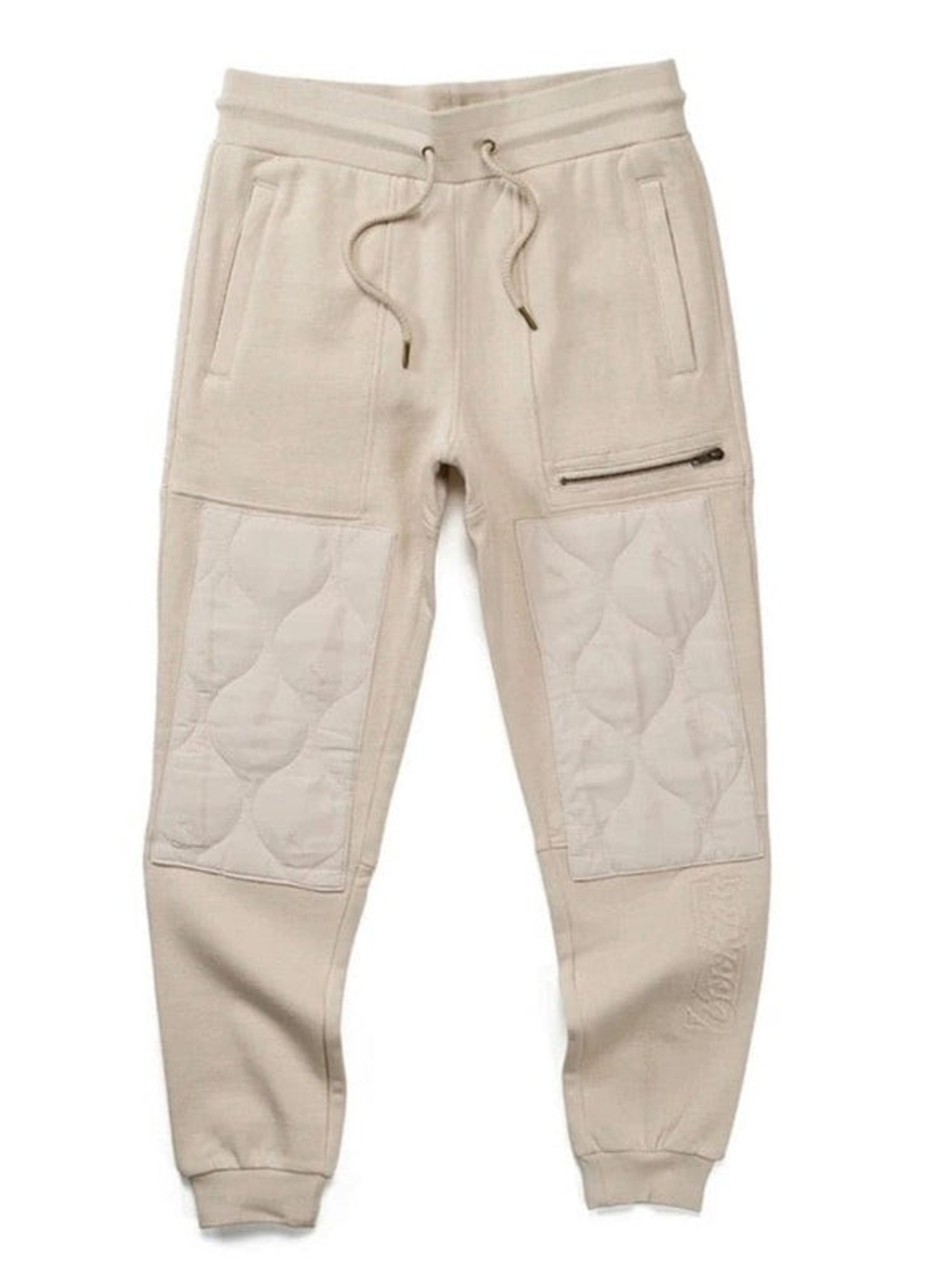 Cookies Drawstring Fleece Jogger Pants in Light Beige Large
